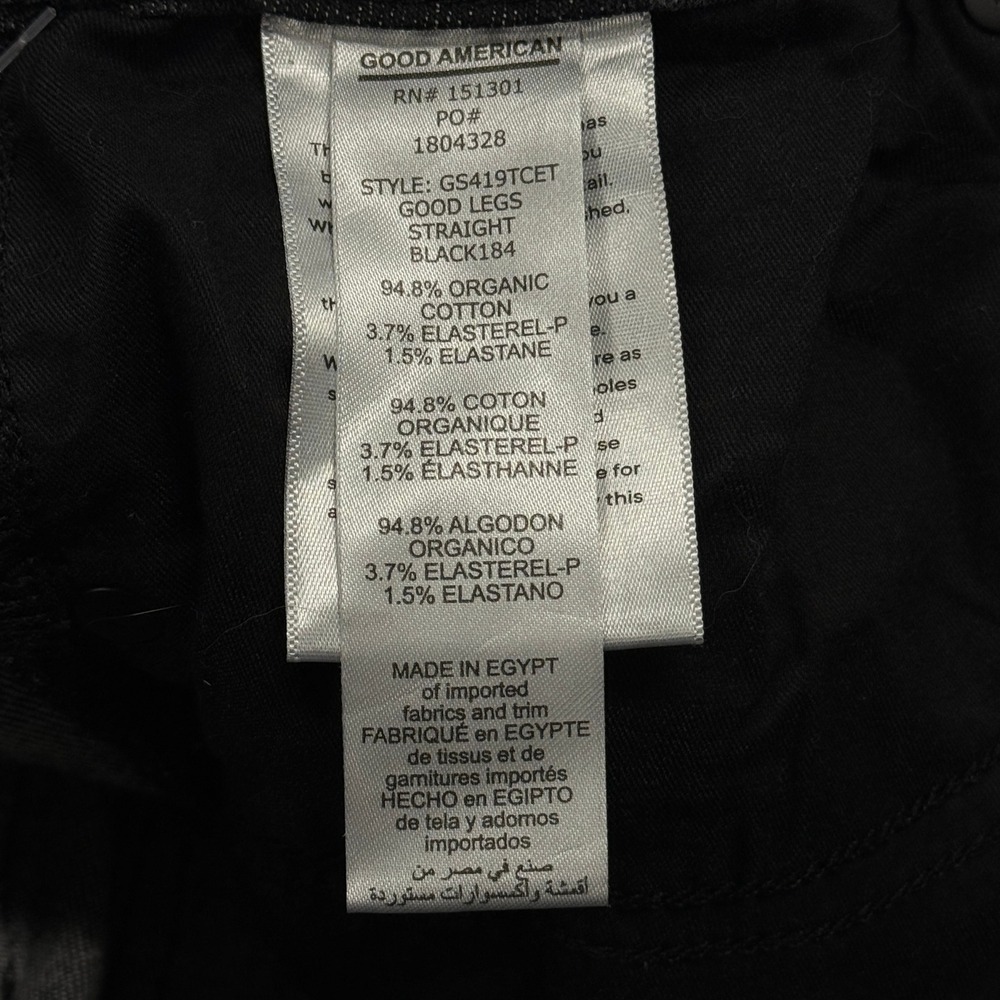 Good American Good Legs Straight Jeans Black Womens 14 /‎ 32 NEW NWT Denim - Picture 7 of 15